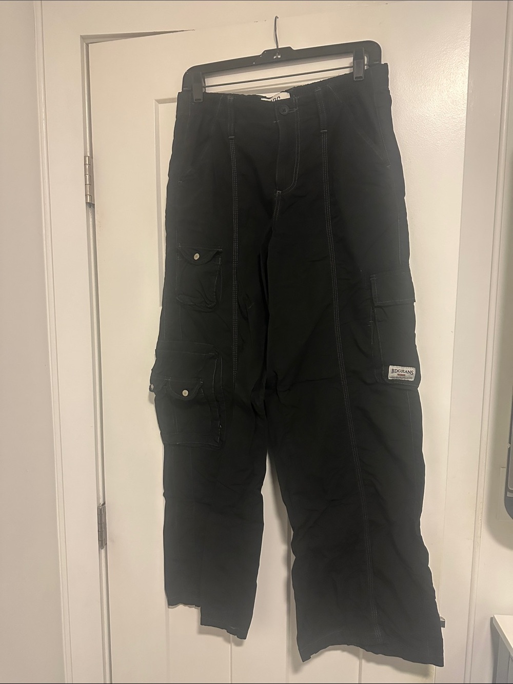 Urban Outfitters Black Cargo Work Pants with Utility Pockets Size medium